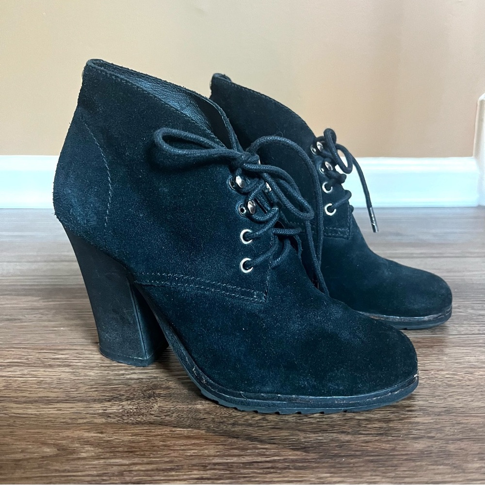 Michael Kors ‘Elliot’ Black Suede High Heel Ankle Boots